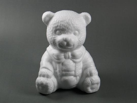 Styropor Teddybär sitzend mit Hose 15,5x13,5cm 