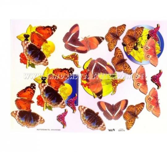TBZ 3D Bogen geprägt - Schmetterlinge 