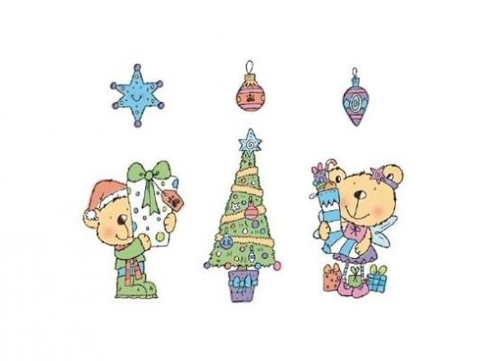 Tansparente Silikonstempel Bären Weihnachten Set 10 