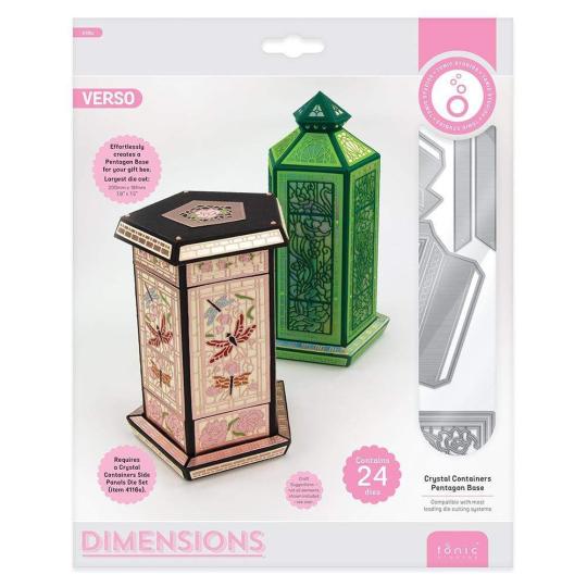 Tonic Studios Dimensions Stanzschablone 24tlg. - Crystal Containers - Pentagon Base 