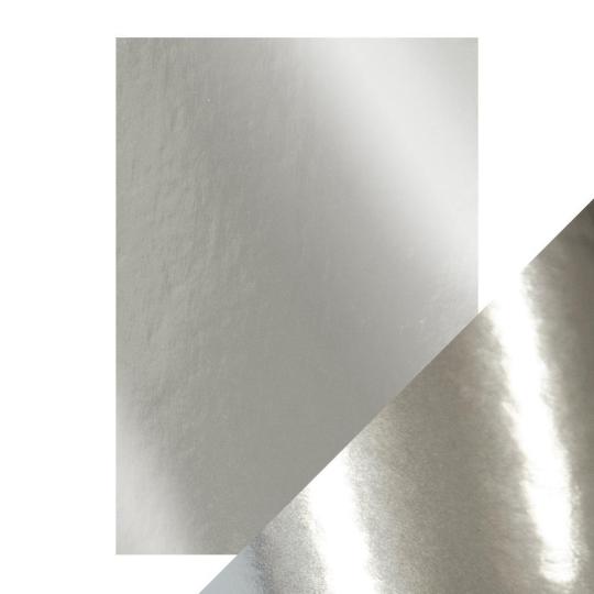 Tonic Studios Spiegelkarton DIN A4  250g/m²  - 5 Bögen Chrome Silber Chrome Silber