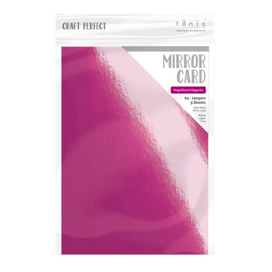 Tonic Studios Spiegelkarton DIN A4  250g/m²  - 5 Bögen Magenta Magenta