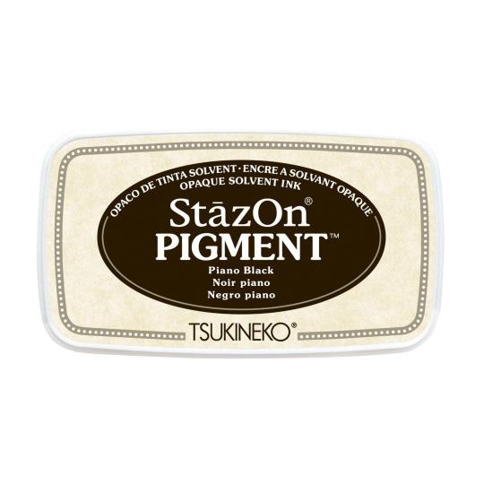 Tsukineko StazOn Pigment Stempelkissen Piano Black / Schwarz Piano Black / Schwarz