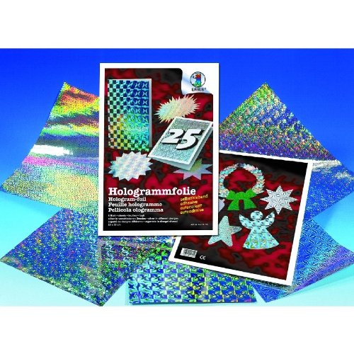 Ursus Selbstklebende Hologramm-Folie - 23 x 33cm (5Stk) - Silber 