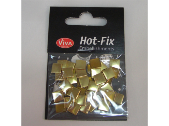 Viva-Decor Hot-Fix Nieten Quadrat gold 8mm / 45 Stk. 