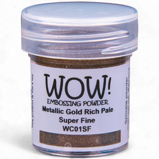 WOW Embossing Pulver 15ml - Metallic - Gold Rich Pale - Super Fine Gold Rich Pale - Super Fine