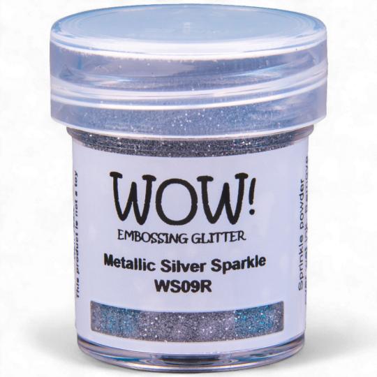 WOW Embossing Pulver 15ml - Glitzer - Metallic Silver Sparkle - Regular Metallic Silver Sparkle - Regular