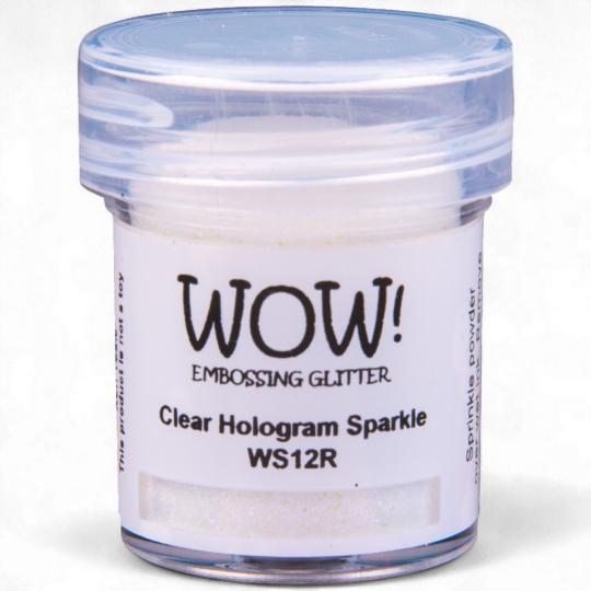 WOW Embossing Pulver 15ml - Glitzer - Clear Hologram Sparkle – Regular Clear Hologram Sparkle – Regular