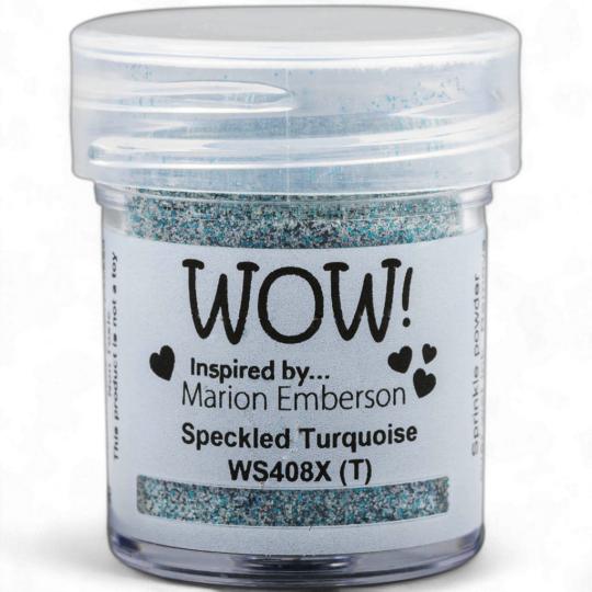 WOW Embossing Pulver 15ml - Glitzer - Speckled Turquoise - X*Marion Emberson* Speckled Turquoise - X*Marion Emberson*