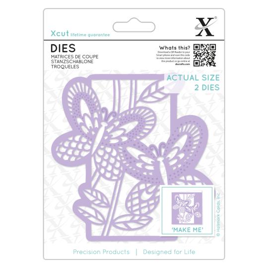 Docrafts Xcut Stanzschablone (2 tlg.) -Paneele Schmetterling 