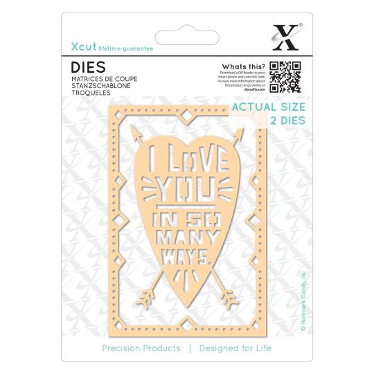 Docrafts Xcut Stanzschablone (2tlg.) - Ich liebe Dich 