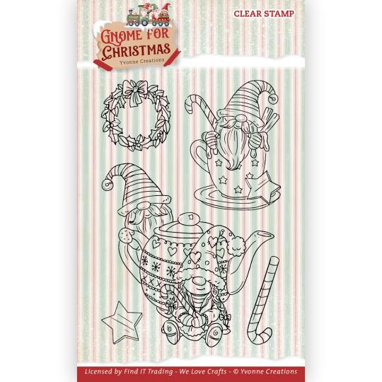 Clearstempel A6 - Yvonne Creations - Gnome for Christmas Letter 