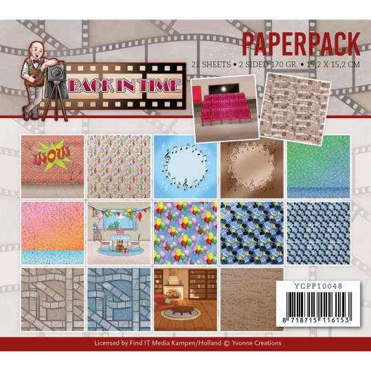 Paperpack - 15,2 x 15,2cm - Yvonne Creations - Big Guys - Back in Time – 170gr - #1 