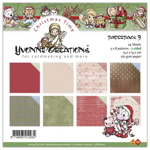 Yvonne Creations Papier Set Nr.3 / 24 tlg. 15,2x15,2cm 