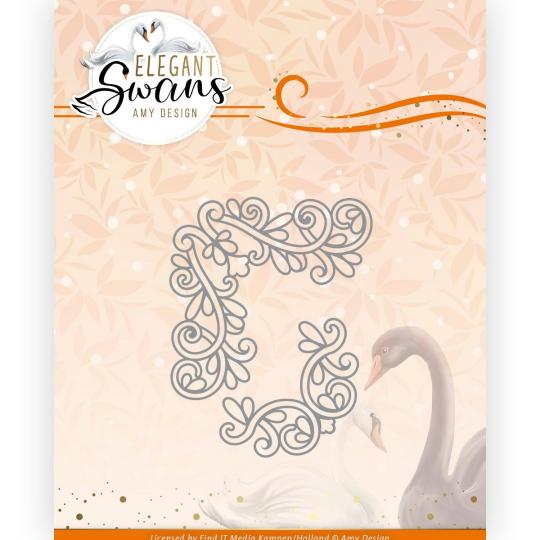 Stanzschablone - Amy Design - Elegant Swans - Elegante Ecke 