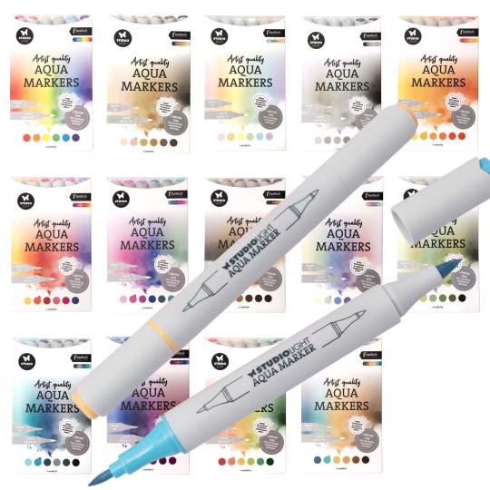 Studio Light Aqua Marker – 6er Set Aquarellmarker mit Doppelspitze 