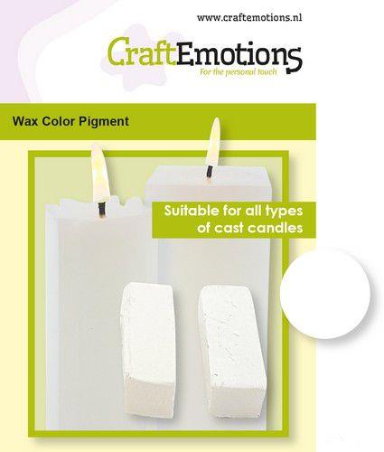CraftEmotions Wachs Farbpigment - 2 Sticks 30 x 10 x 10mm - ca. 5g Weiß