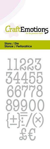 CraftEmotions Stanz- und Prägeschablone - Zahlen Typewriter Kleinbuchstaben 