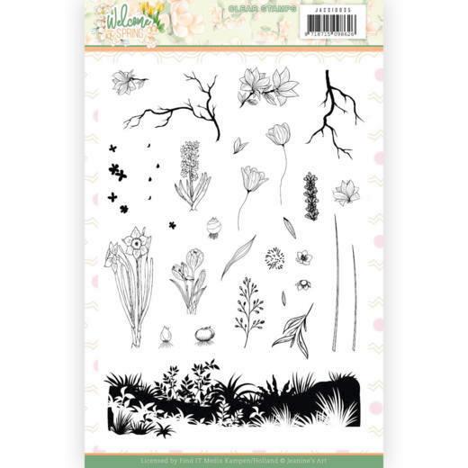Clearstempel A5 - Jeaninnes Art - Welcome Spring Blumen 