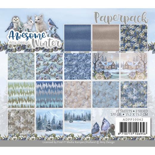 Amy Design Paperpack Papier Set Awesome Winter 22 tlg. 15,2x15,2cm 