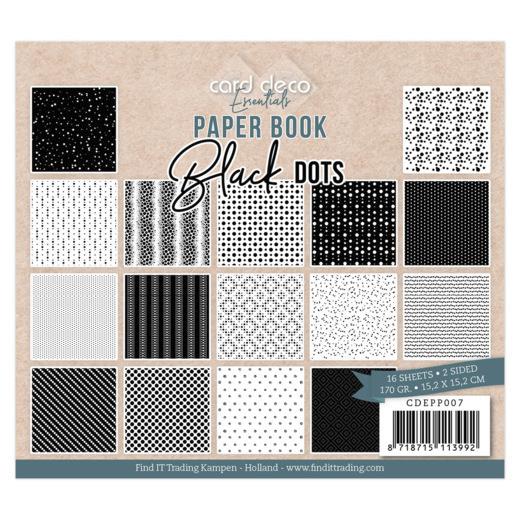 Card Deco Essentials Paperpack - 15,2  x 15,2cm 170g/m²  - 22 Blatt - Schwarz 