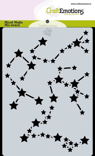 CraftEmotions Mask Stencil / Schablone Space - Stars sign Carla Creaties 