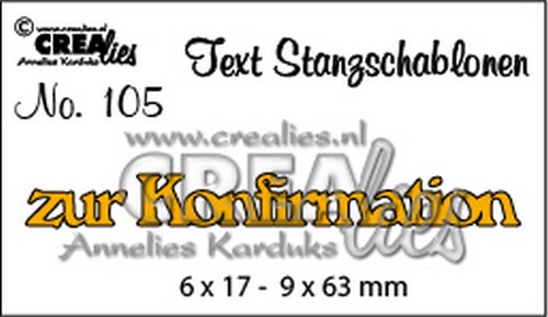 CREAlies Stanzschablone Text Deutsch Set: zur Konfirmation 