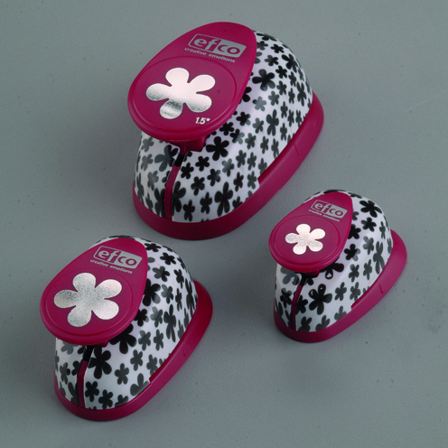 efco Design Stanzer Set Retro Blume ~1,6 cm / 2,5 cm / 3,8 cm 