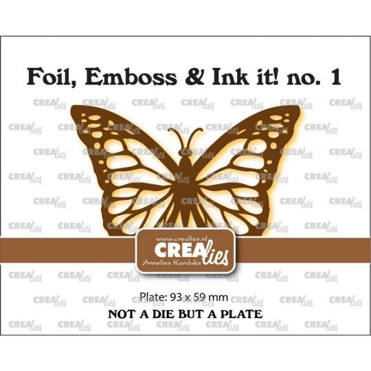 Crealies • Foil, Emboss & Ink It! Stempel - Monarch Schmetterling 