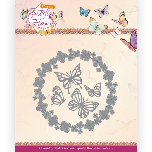Stanzschablone - Jeanines Art - Schmetterlings Blumen - Schmetterlinges Kranz 