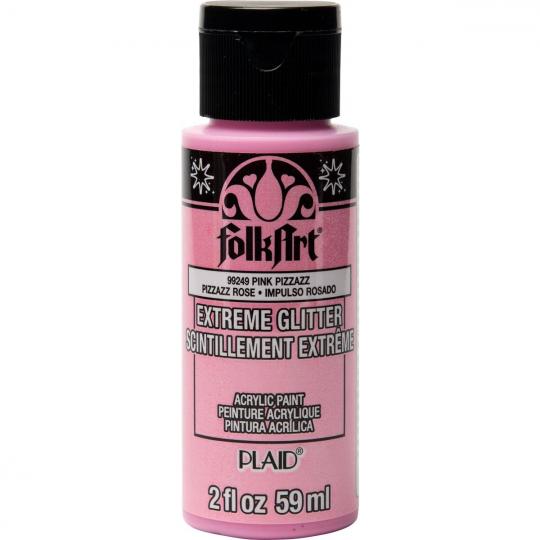 Plaid Folkart - Extreme Glitter Acrylfarbe - 59ml Pink Pizzazz