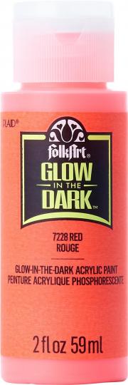 Plaid Folkart - Glow-In-The-Dark Nachtleucht Farbe - 59ml Red / Rot