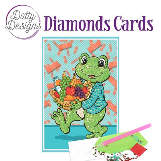 Dotty Designs Diamonds Karte 10 x 15cm - Malen mit Diamanten - Get Well Frosch 