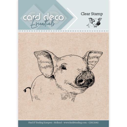 Card Deco Essentials Clearstempel  - Schwein 