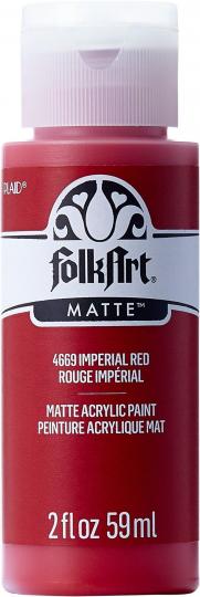 Plaid Folkart - Matte Premium Acrylfarbe - 59ml Imperial Red / Kaiserliches Rot