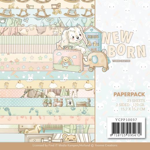 Paperpack - 15,2 x 15,2cm - Yvonne Creations - Newborn Baby – 170gr - 