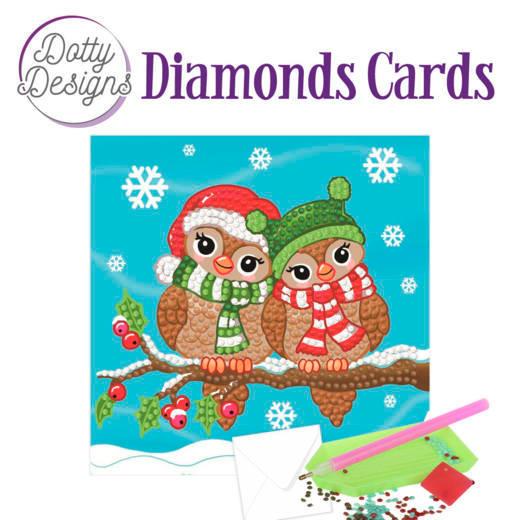 Dotty Designs Diamonds Karte 15 x 15cm - Malen mit Diamanten - Wintervögel 