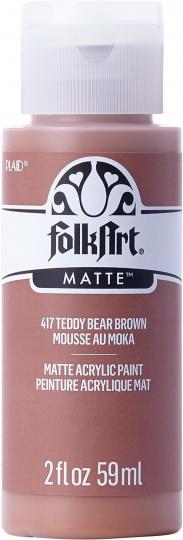 Plaid Folkart - Matte Premium Acrylfarbe - 59ml Teddy Bear Brown / Teddybär Braun