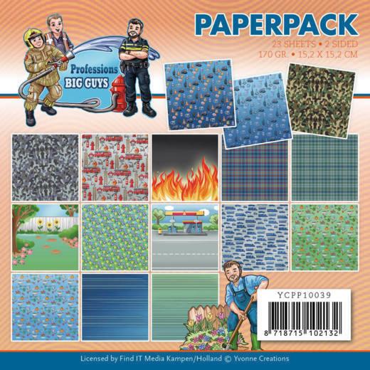 Paperpack - 15,2 x 15,2cm - Yvonne Creations - Big Guys Professions – 170gr - 