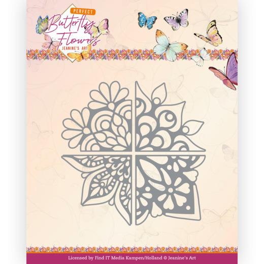 Stanzschablone - Jeanines Art - Schmetterlings Blumen - 4-in-1 Ecke 