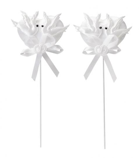 CREApop Sticker-Pick Hochzeitsherz-Tauben Weiß, 2 Stück 