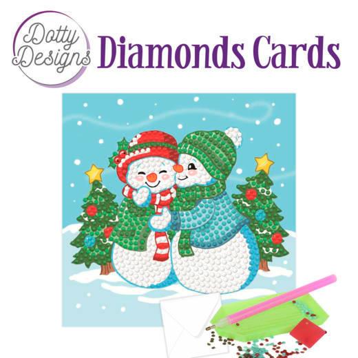 Dotty Designs Diamonds Karte 15 x 15cm - Malen mit Diamanten - Schneemänner 