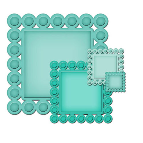Spellbinders Nestabilities Stanz- & Prägeschablone Beaded Squares 4 Stanzer 