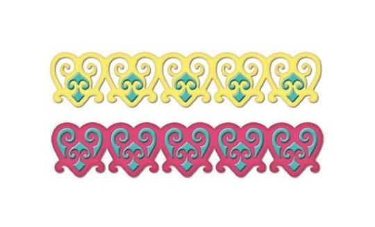 Spellbinders 2 Borden Stanzplatten Borderabilities Renaissance Hearts 