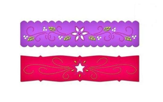 Spellbinders 2 Borden Stanzplatten Borderabilities Poinsettia and Stars 