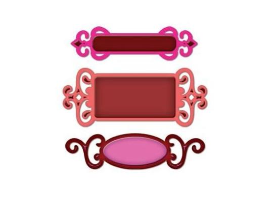 Spellbinders Shapeabilities Stanz- & Prägeschablone Fancy Tags 3 Stanzer 