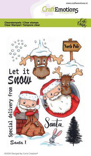 CraftEmotions Silikon Stempel Set A6 10tlg. - Weihnachtsmann 1 by Carla Creaties 