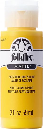 Plaid Folkart - Matte Premium Acrylfarbe - 59ml School Bus Yellow / Schulbus Gelb