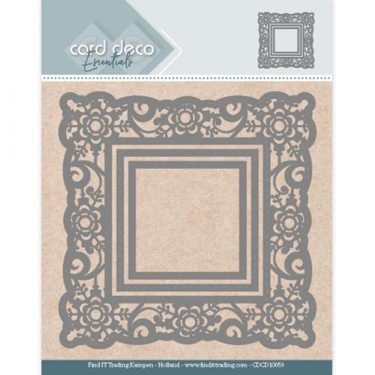 Card Deco - Stanzschablone - Hintergrund - Blume Quadrat 