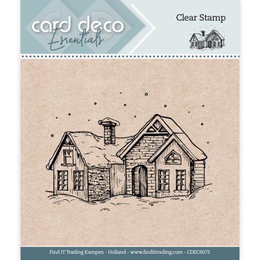 Card Deco Essentials Clearstempel  - verschneites Haus 